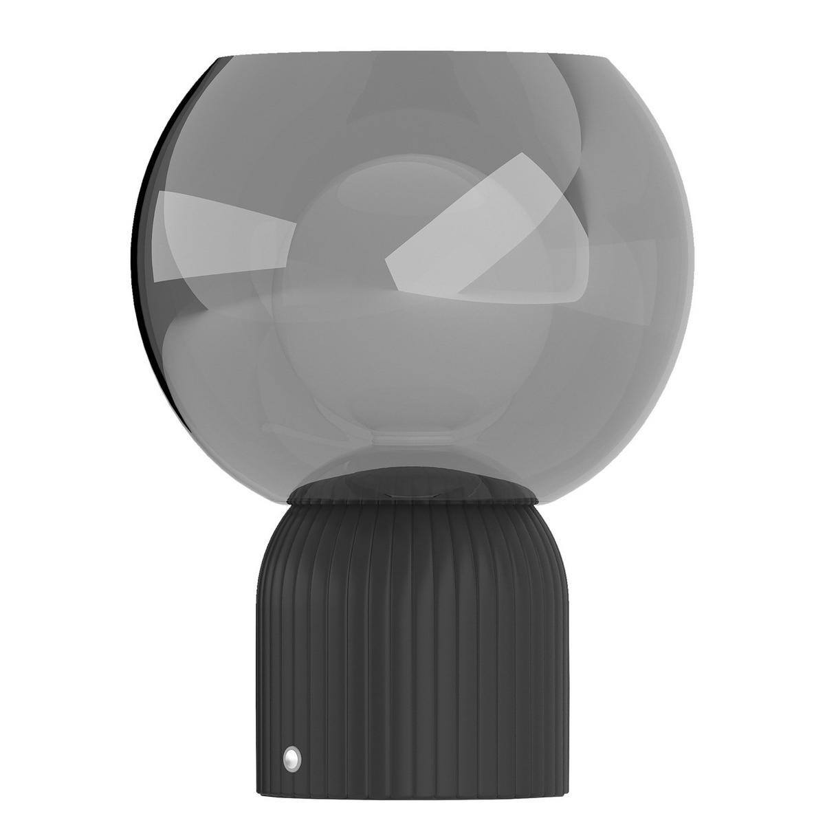 AKKU-TISCHLEUCHTE - Glas / Eisen - Schwarz, Glas/Metall (20/20/26cm) - home24
