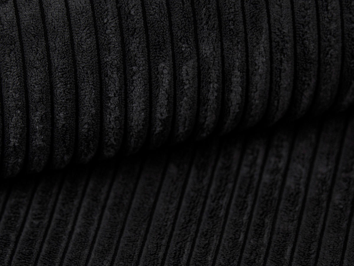 MODULARES-SOFA Campi aus Cord schwarz 2 Sitzplätze - Schwarz, Textil (90/70/180cm) - Cosmopolitan Design