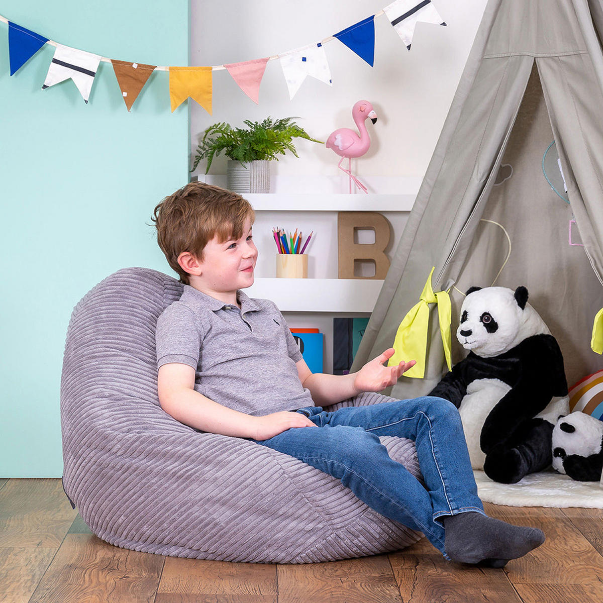 SITZSACK für Kinder Sessel aus Cord 2-tlg. - Lila, Textil (69/59/65cm) - icon