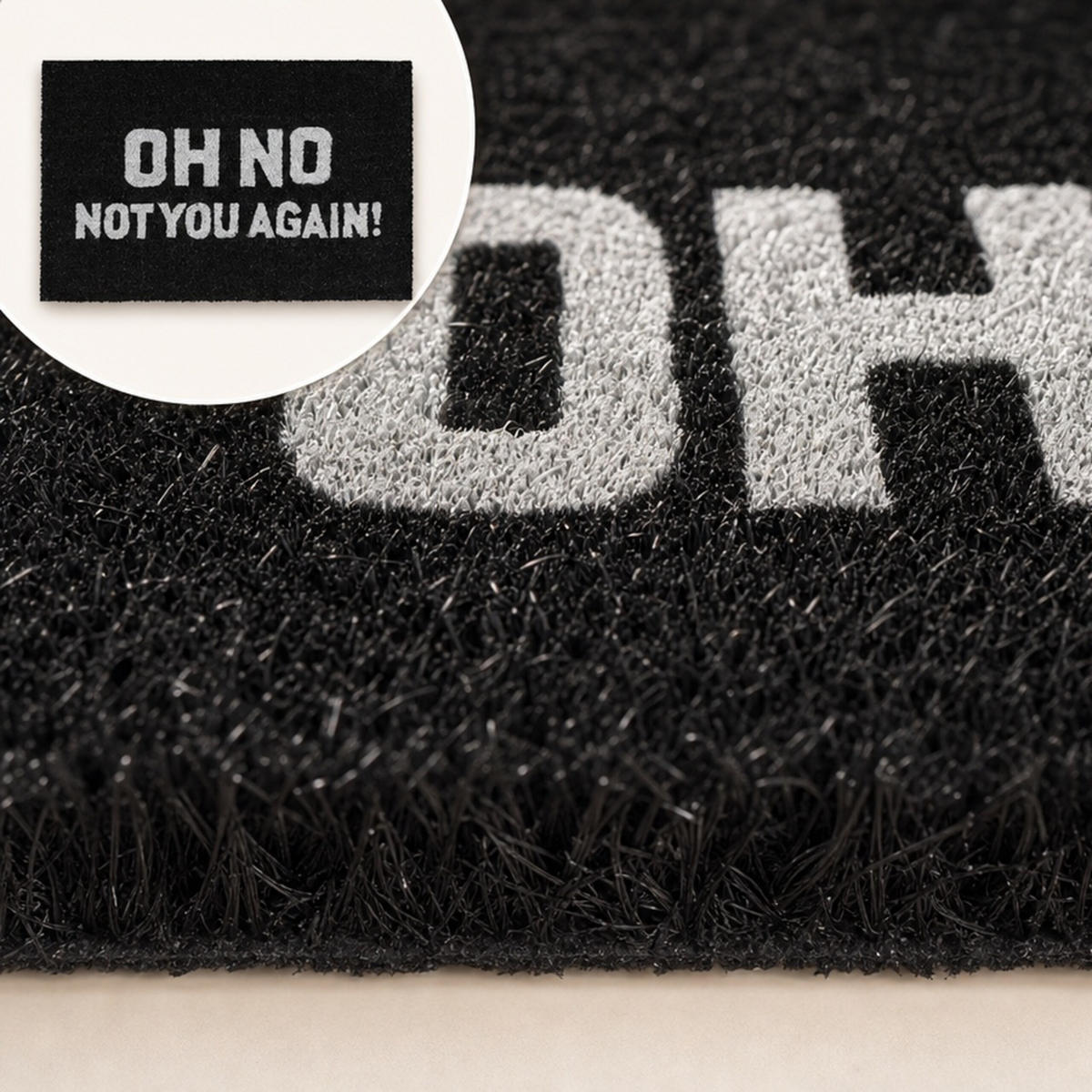 ROHOŽKA Černá Bílá 60x40 cm Oh No Not You Again - černá, textil/plast (60/40cm) - Relaxdays