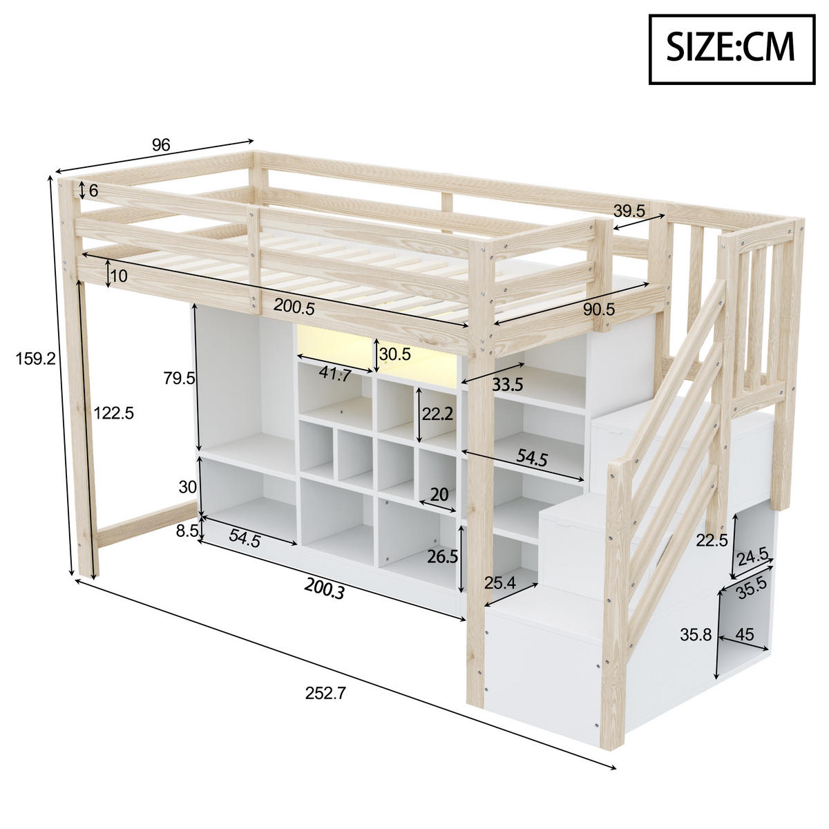 HOCHBETT 90/200 cm Holz - Weiß, Holz - Raumix
