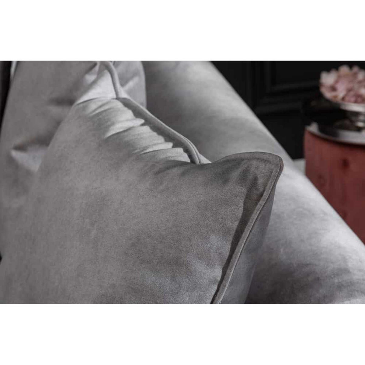 BIGSOFA INKL. KISSEN DECADENCIA Samt Silbergrau 320 cm - Silberfarben/Grau, Kunststoff/Textil (320/90/110cm) - riess-ambiente
