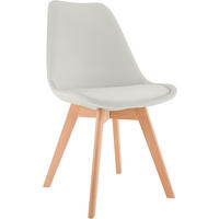 STUHL Samt Hellgrau - Eukalyptusholzfarben/Hellgrau, Holz/Textil (49/83/50cm) - CLP