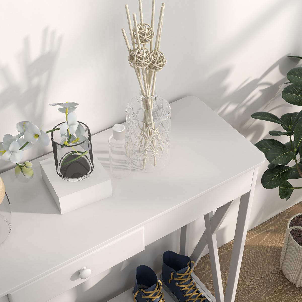 KONSOLENTISCH Weiß MDF 1 Stück - Weiß, Kunststoff (100/30/81cm) - GiPP
