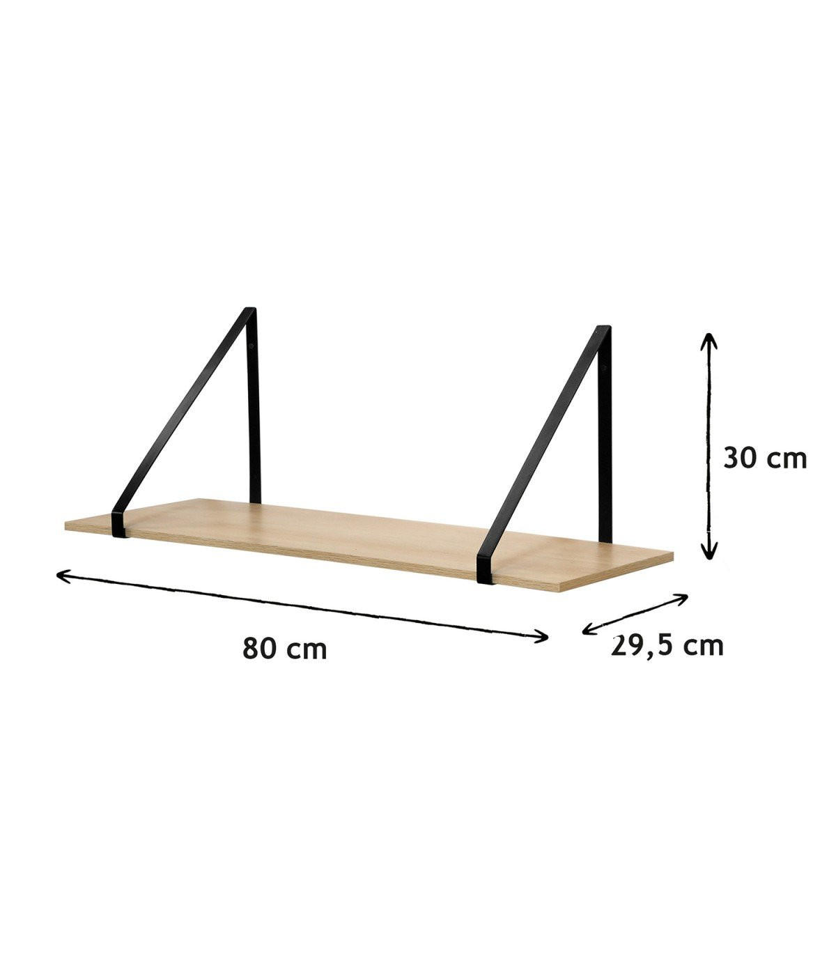 WANDREGAL mit besonders großer Tiefe - T29.5cm - Apfelbaumfarben, Holzwerkstoff (29.5/30/80cm) - Calicosy