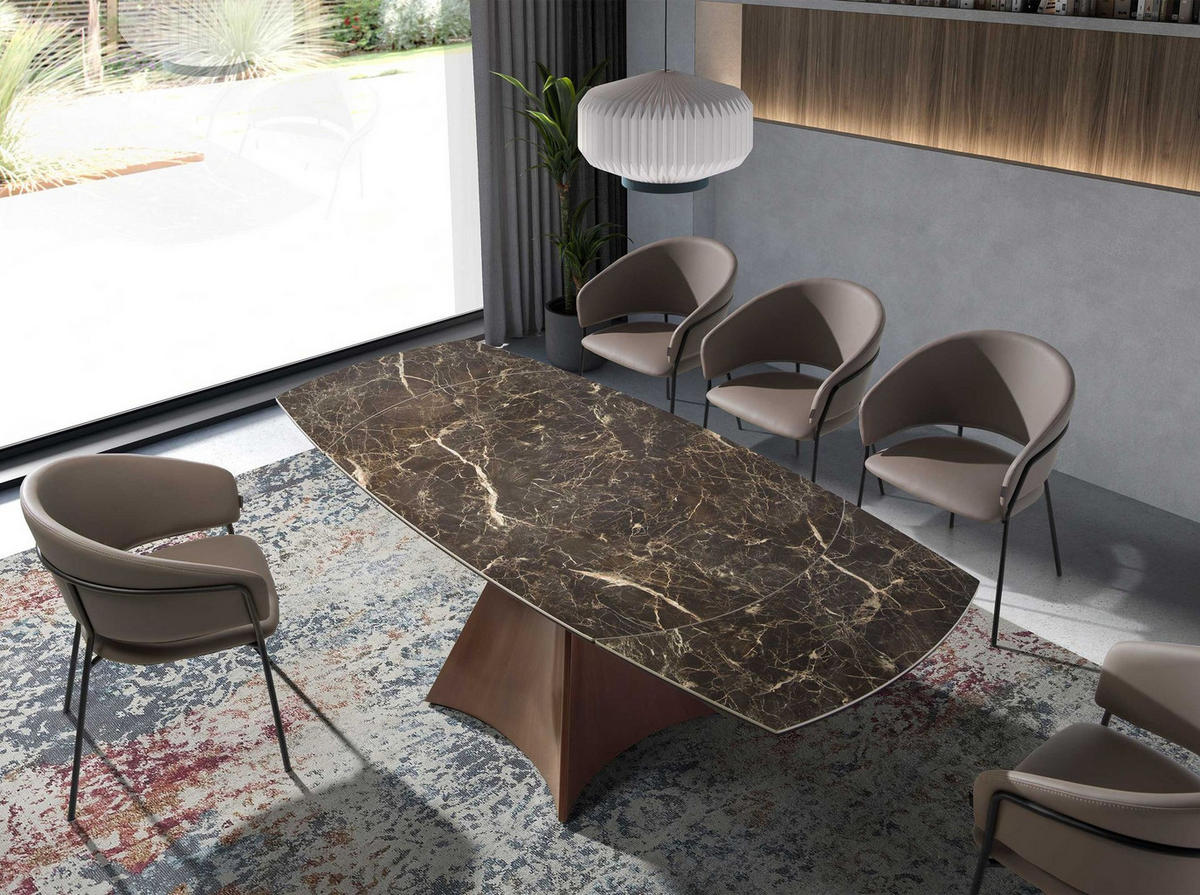 ESSTISCH oval Braun 135/90/75 cm - Braun, Stein (90/135/75cm) - ANGEL CERDA