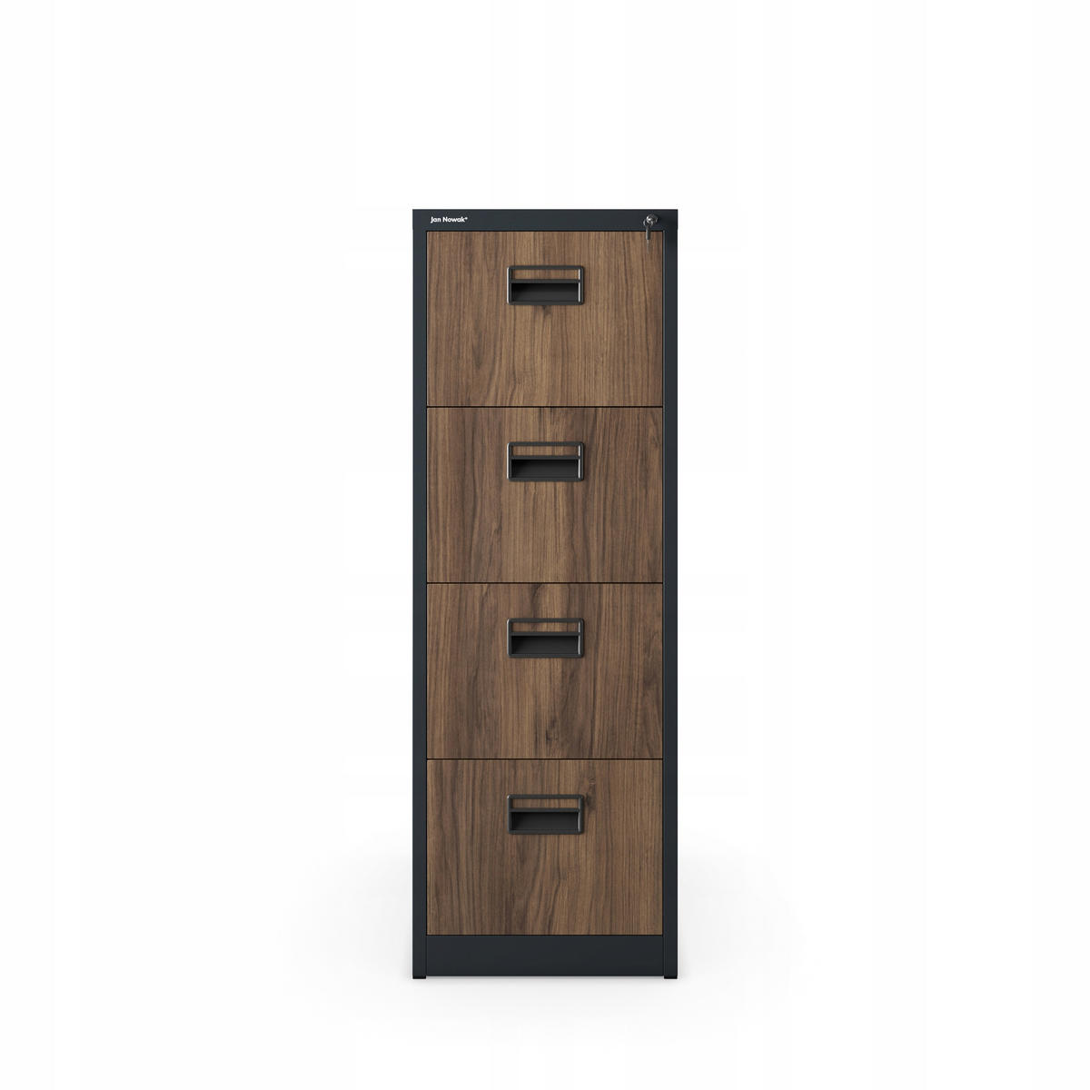 AKTENSCHRANK SARA V4 - Anthrazit/Nussbaumfarben, Metall (46/132/62cm) - Jan Nowak
