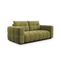 SOFA CLOUDI 2,5-Sitzer, olivgrün - Schwarz/Olivgrün, Holz/Textil (211/89/104cm) - Courtois Laville
