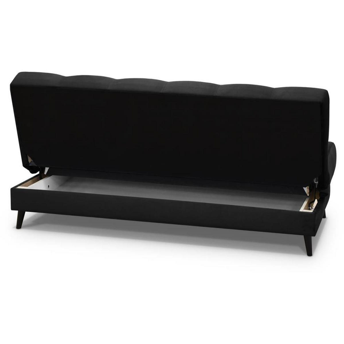 3-SITZER Schlafsofa Nancy schwarz - Schwarz, Holz/Textil (220/89/93cm) - Beautysofa