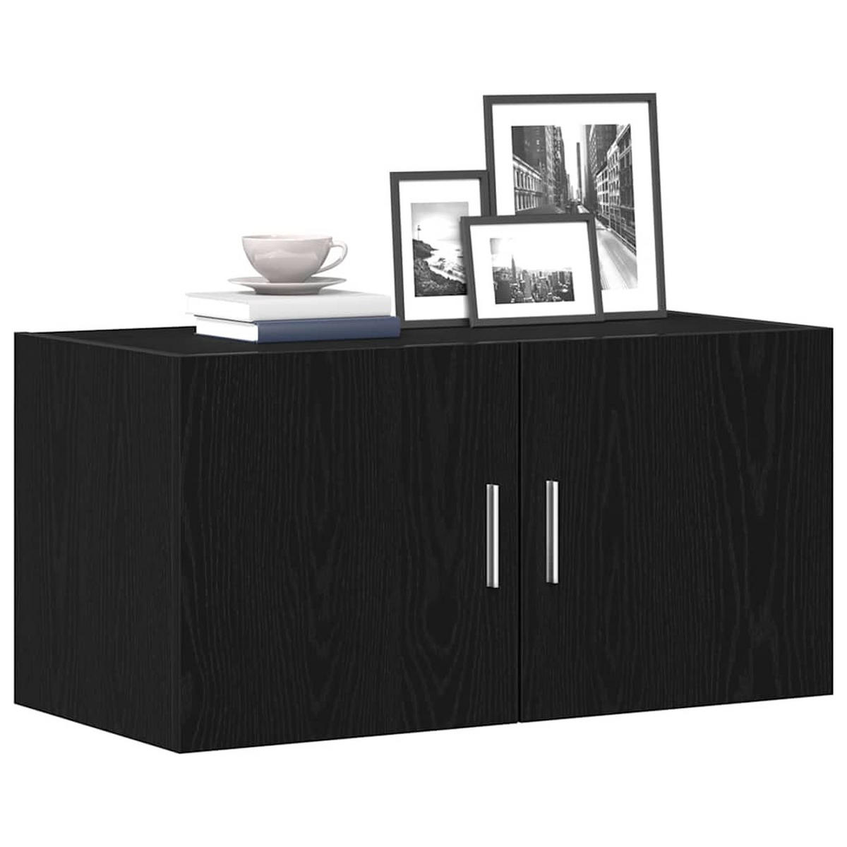WANDSCHRANK Schwarz Eichen-Optik 80/39/40 Cm Holzwerkstoff - Schwarz, Holzwerkstoff (39/40/80cm) - vidaXL