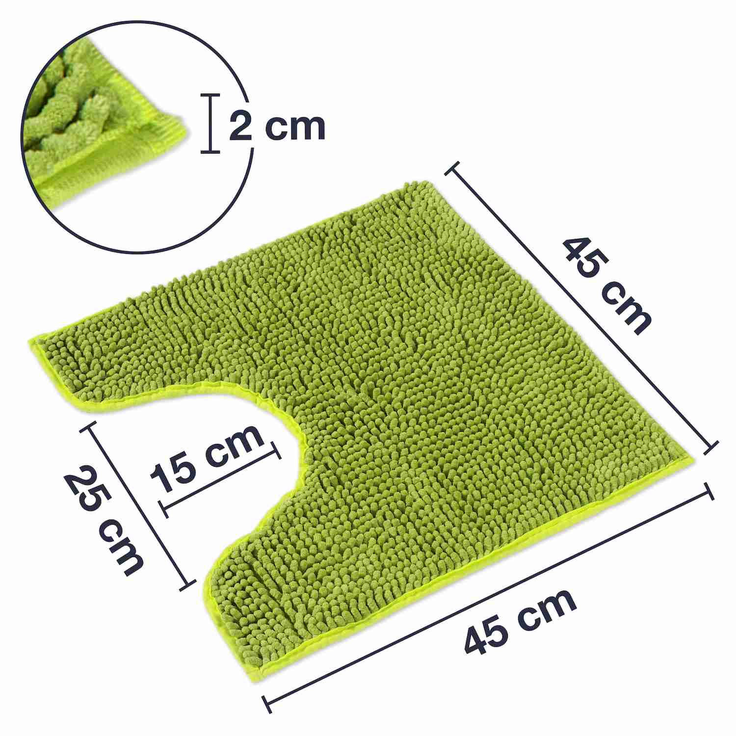 BADEMATTE MIT WC AUSCHNITT PARIS - Grün, Textil (45/45cm) - WohnDirect