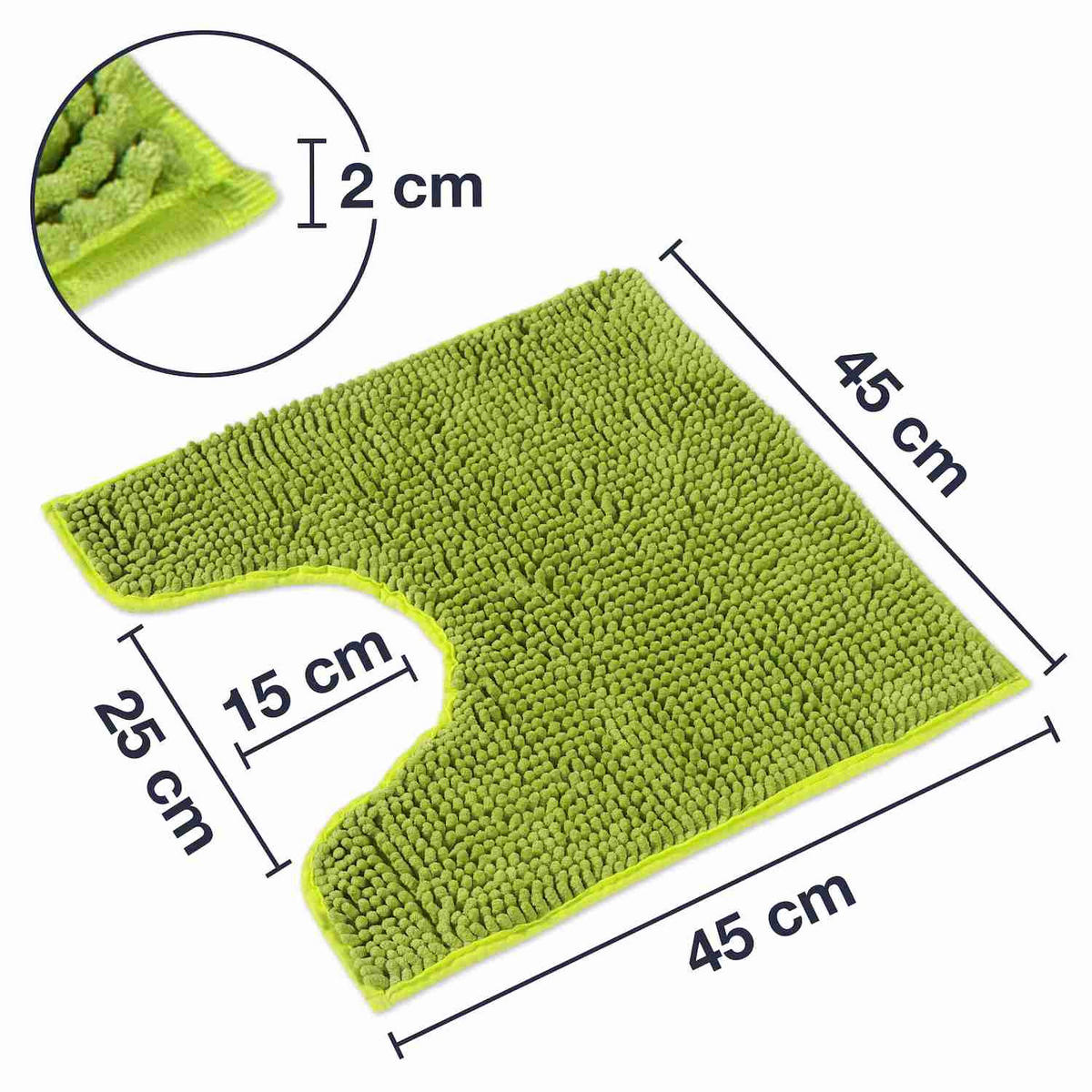 BADEMATTE MIT WC AUSCHNITT PARIS - Grün, Textil (45/45cm) - WohnDirect