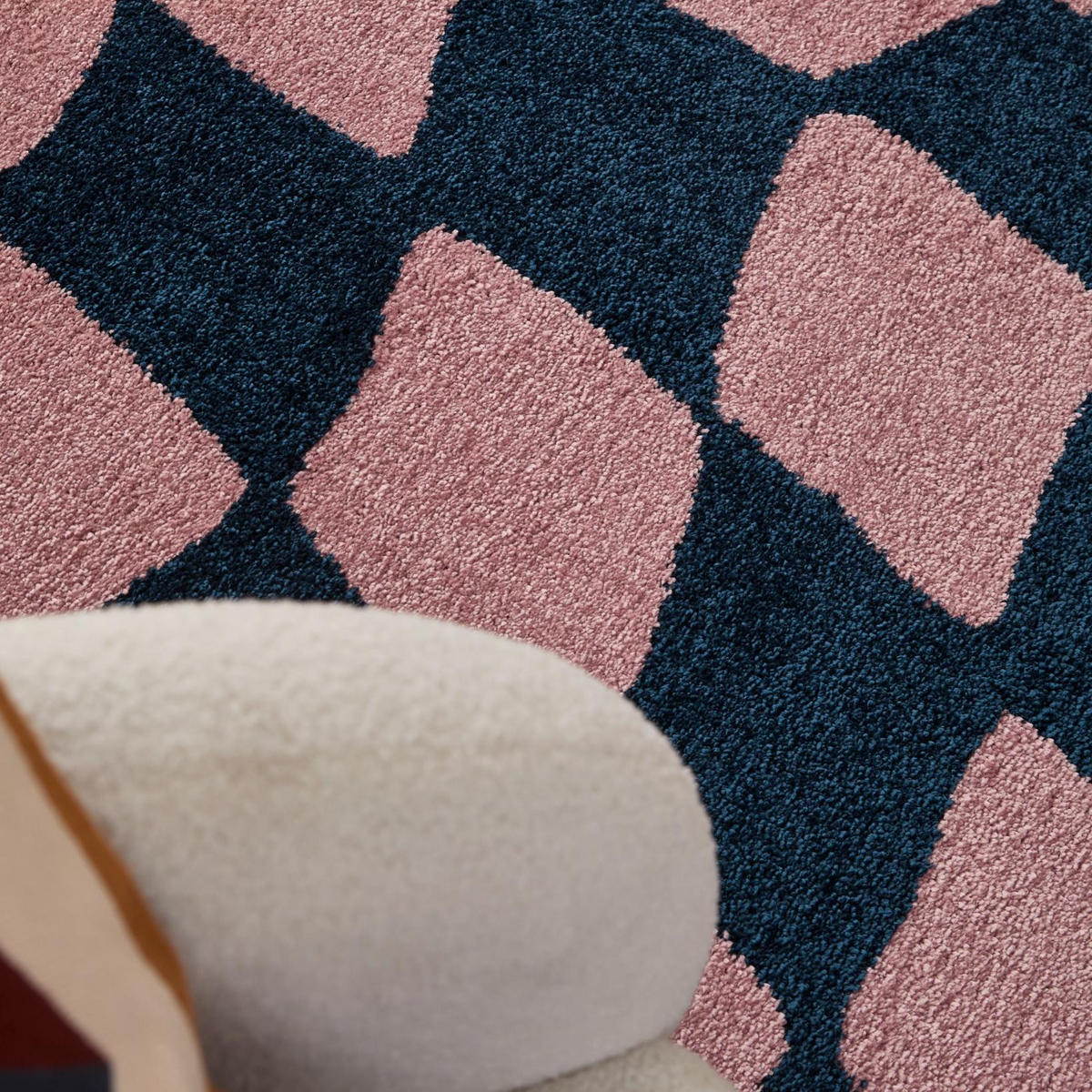 TEPPICH vintage karos blau Groovy 200x280 cm - Blau, Textil (200/280cm) - Nazar Rugs
