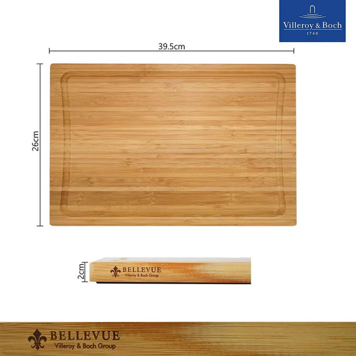 SCHNEIDEBRETT Bambus Natur 39x26 cm - Gelb, Holz (26/39.5cm) - Villeroy & Boch