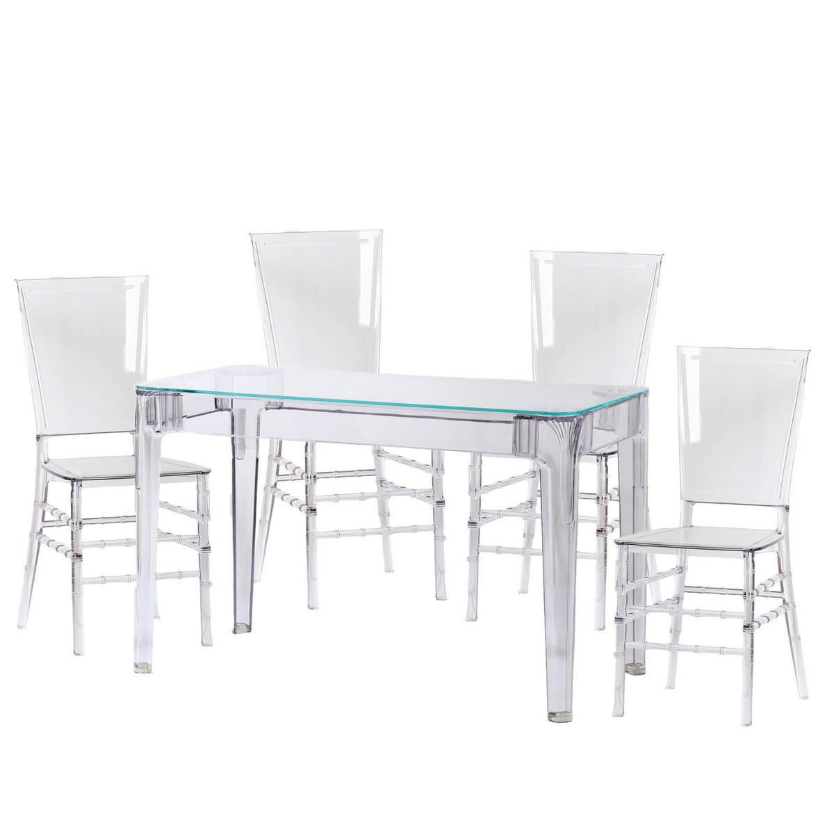 ESSZIMMERMÖBEL-SET Transparent Kunststoff Transparent - Transparent, Kunststoff - Nest Dream
