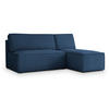 ECKSOFA BRISO P Blau Kordstoff mit Schlaffunktion - Blau, Holz (200/140cm) - MASSENO