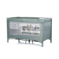 BABYREISEBETT Ariel 2 Ebenen grün gemustert Tragetasche, Seiteneingang, Seitentasche, Polyester, Reißverschluss - Grün, Metall (60/120cm) - Chipolino