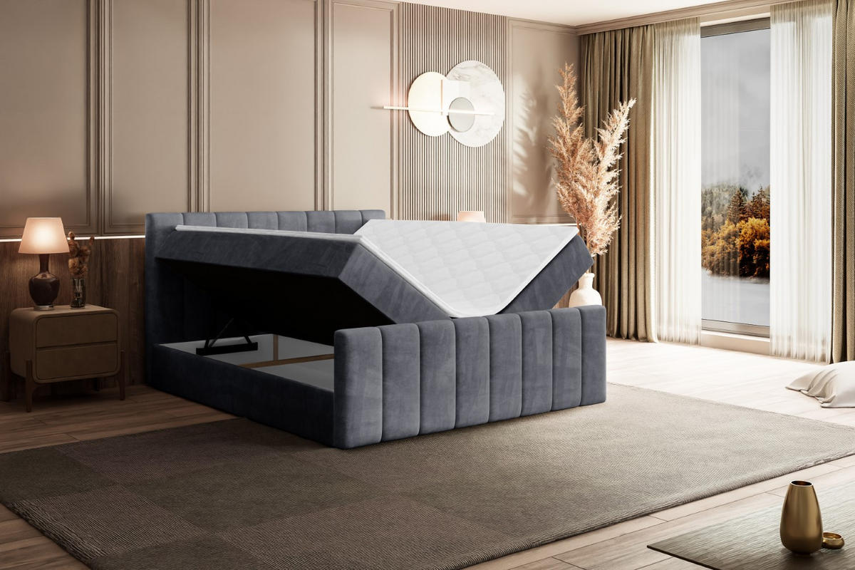 BOXBETT OTTA-Z - 120x200 cm - H4 - Dunkelgrau - Dunkelgrau, Holzwerkstoff (120/200cm) - ALTDECOR