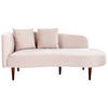 CHAISELONGUE Samtstoff pastellrosa linksseitig Chaumont - Pink/Dunkelbraun, Textil (168/75/66cm) - Beliani
