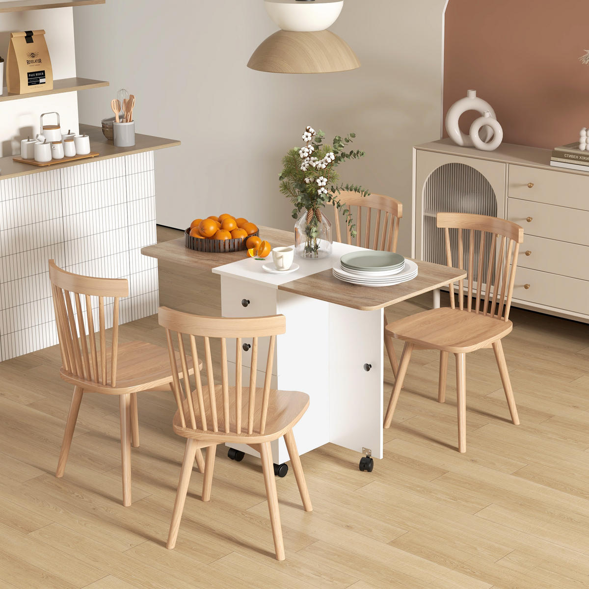 ESSTISCH Weiß und natürlich 1 Stück - Weiß, Kunststoff (120/60/76.5cm) - GiPP