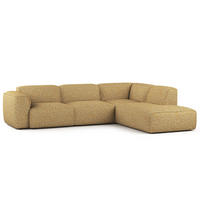 3-SITZER ECKSOFA mit Recamiere - Schwarz/Honig, Kunststoff/Textil (295/231cm) - home24