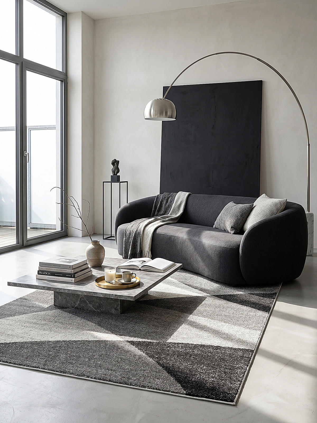 TEPPICH Niederflor Abstrakt THUR Polypropylen Grau 120 x 160 cm - Grau, Textil (120/160cm) - KADIMA DESIGN