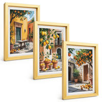 BILDER SET 3er Set - 20x30 cm Goldrahmen - Zitrusfrüchte im Garten - Goldfarben, Kunststoff (20/30cm) - TULUP