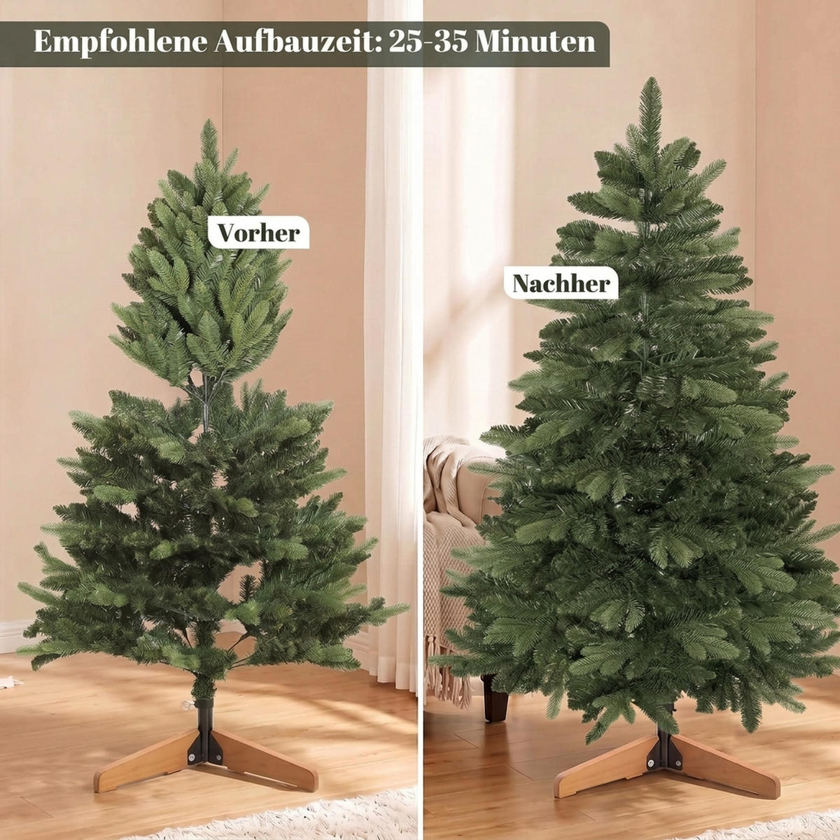 WEIHNACHTSBAUM PVC Stahl Grün - Grün, Kunststoff (150cm) - HOMCOM