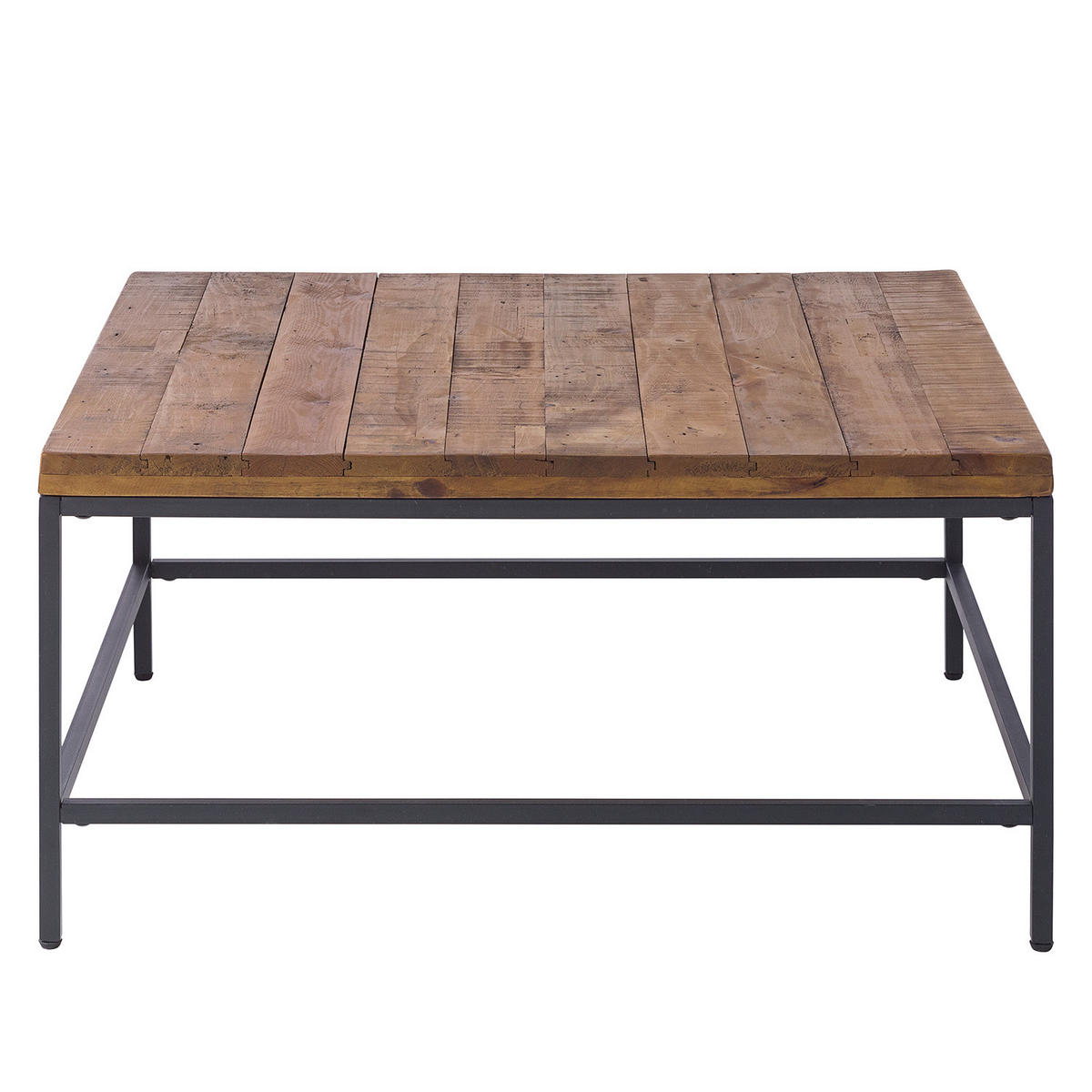 COUCHTISCH - Massivholz - Schwarz/Pinienfarben, Holz (90/90/45cm) - home24