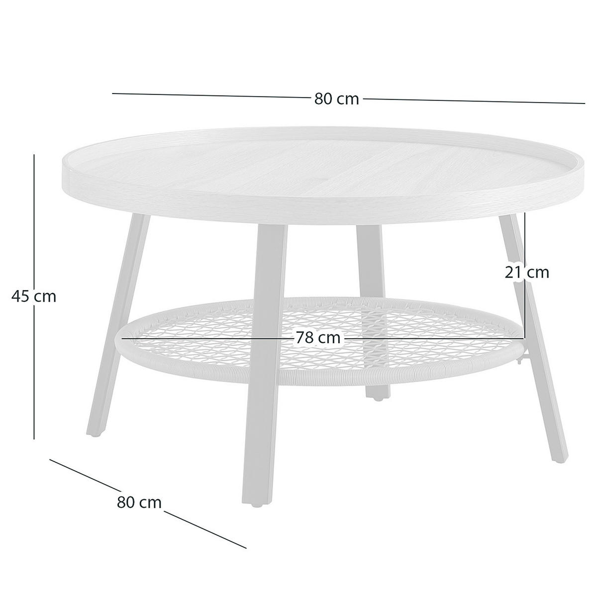 COUCHTISCH - Weiß, Holzwerkstoff/Kunststoff (80/80/45cm) - home24