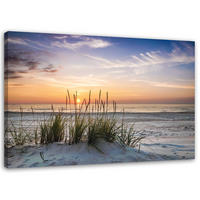 LEINWANDBILD Sonnenuntergang am Strand 100x70cm - Lila, Textil (100/70cm) - Feeby