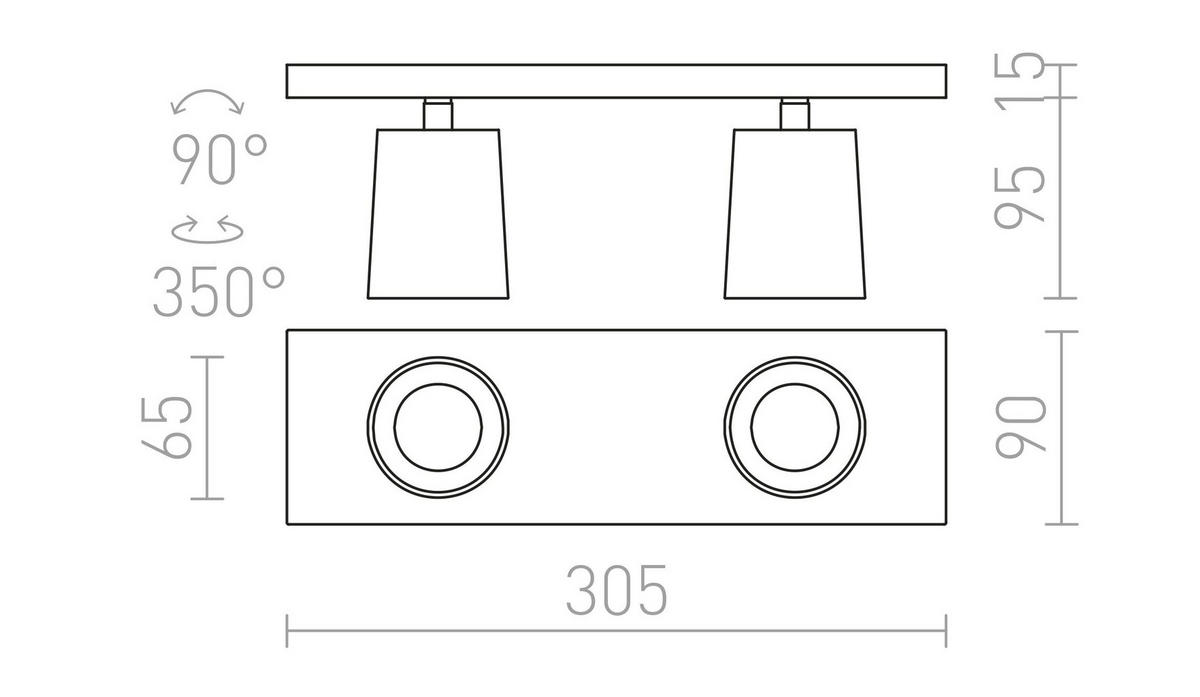 DECKENLEUCHTE KENNY II Weiß 16 W - Weiß, Metall (30.5/65/11cm) - Rendl