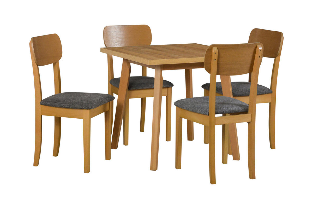 ESSZIMMERSTUHL 4x "Hugo 4", grandson, eiche,aragon 97 - Buchefarben/Schwarz, Holz (43/86/40cm) - Leaf Design