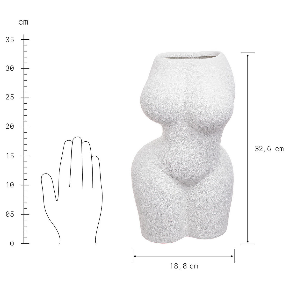 VASE Eva - Beige, Keramik (33cm) - Butlers