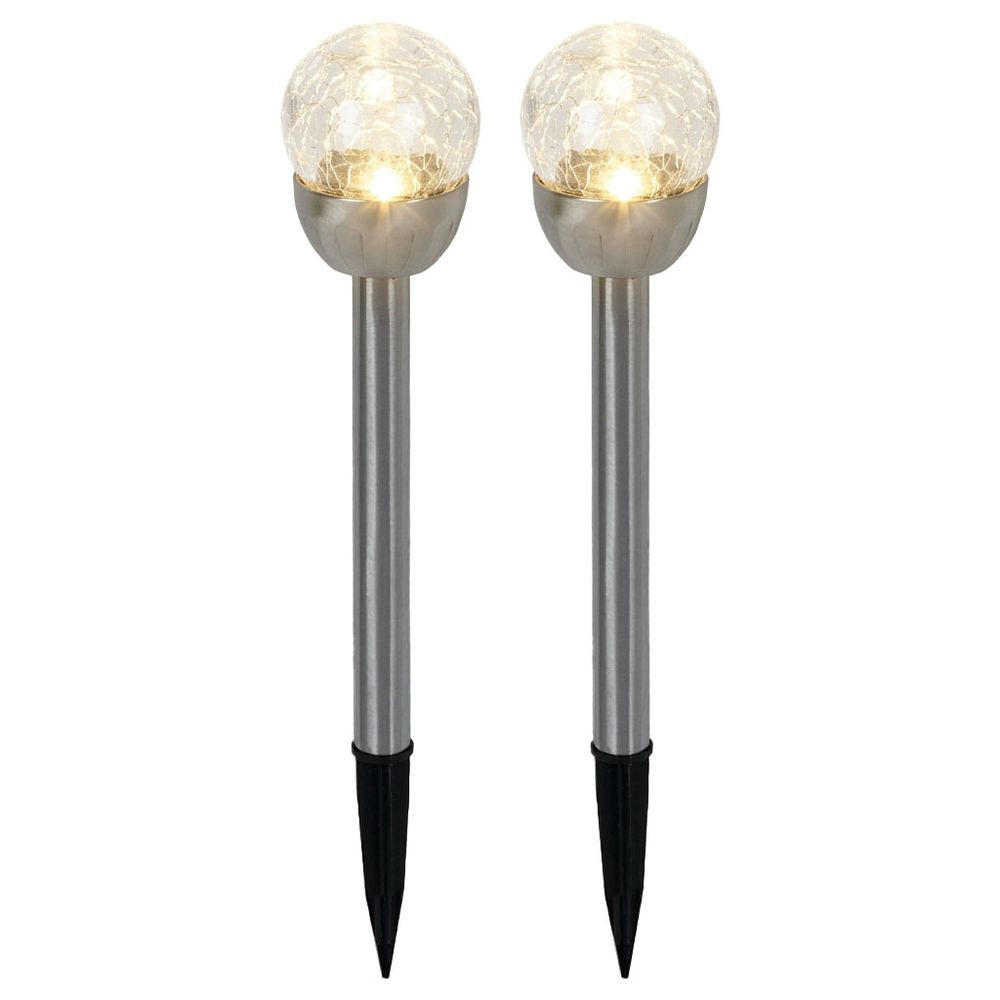 LED AUSSENLEUCHTE Edelstahl Silber 2er Set - Silberfarben, Glas (6/6/24.5cm)