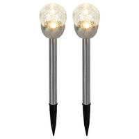 LED AUSSENLEUCHTE Edelstahl Silber 2er Set - Silberfarben, Glas (6/6/24.5cm)