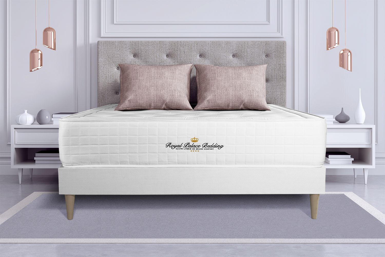 Thumbnail - Royal Palace Bedding Bett, Weiß, Holz, H1, 7-Zonen, Höhe ca. 30 cm, 160x190 cm, Oeko-Tex® Standard 100, Schlafzimmer, Be...