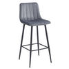 BARHOCKER Silbergrauer Velours, Gepolsterte Rückenlehne, Bequem Und Modernes Design Für Die Küche Oder Die Theke - Grau, Textil (43/104/36cm) - Best For Home