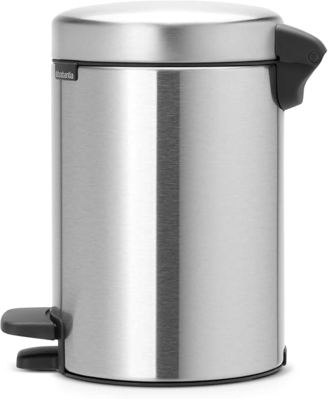 MÜLLEIMER klassisch Mit Soft Verschluss 3 Liter 26,4 x 16,8 x 23,5 cm Metall Edelstahl Matt - Grau, Metall (16.8/26.4/23.5cm) - PROREGAL