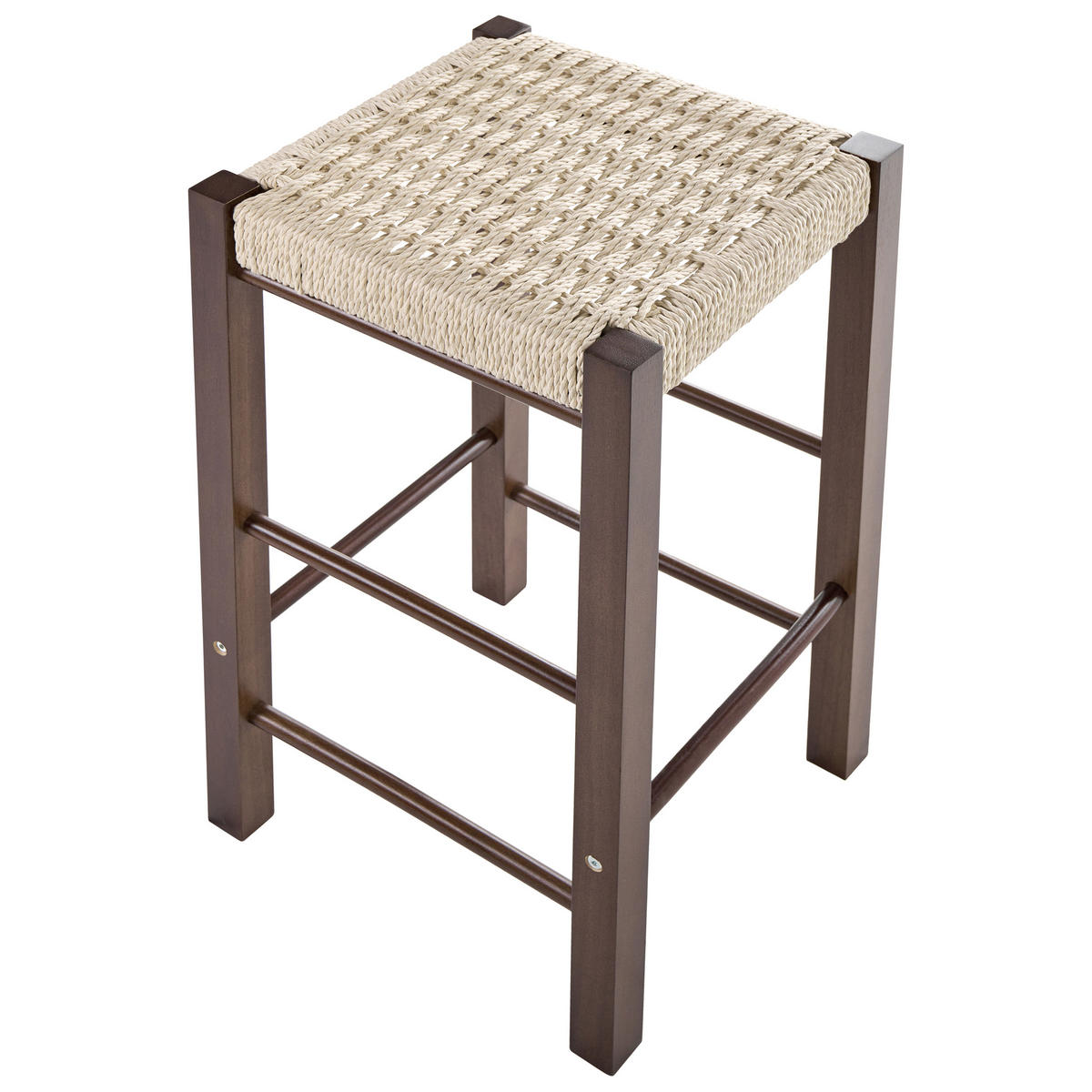 SCAUNE DE BAR set de 2 maro Embrun - bej/maro închis, lemn (35/66/35cm) - Beliani