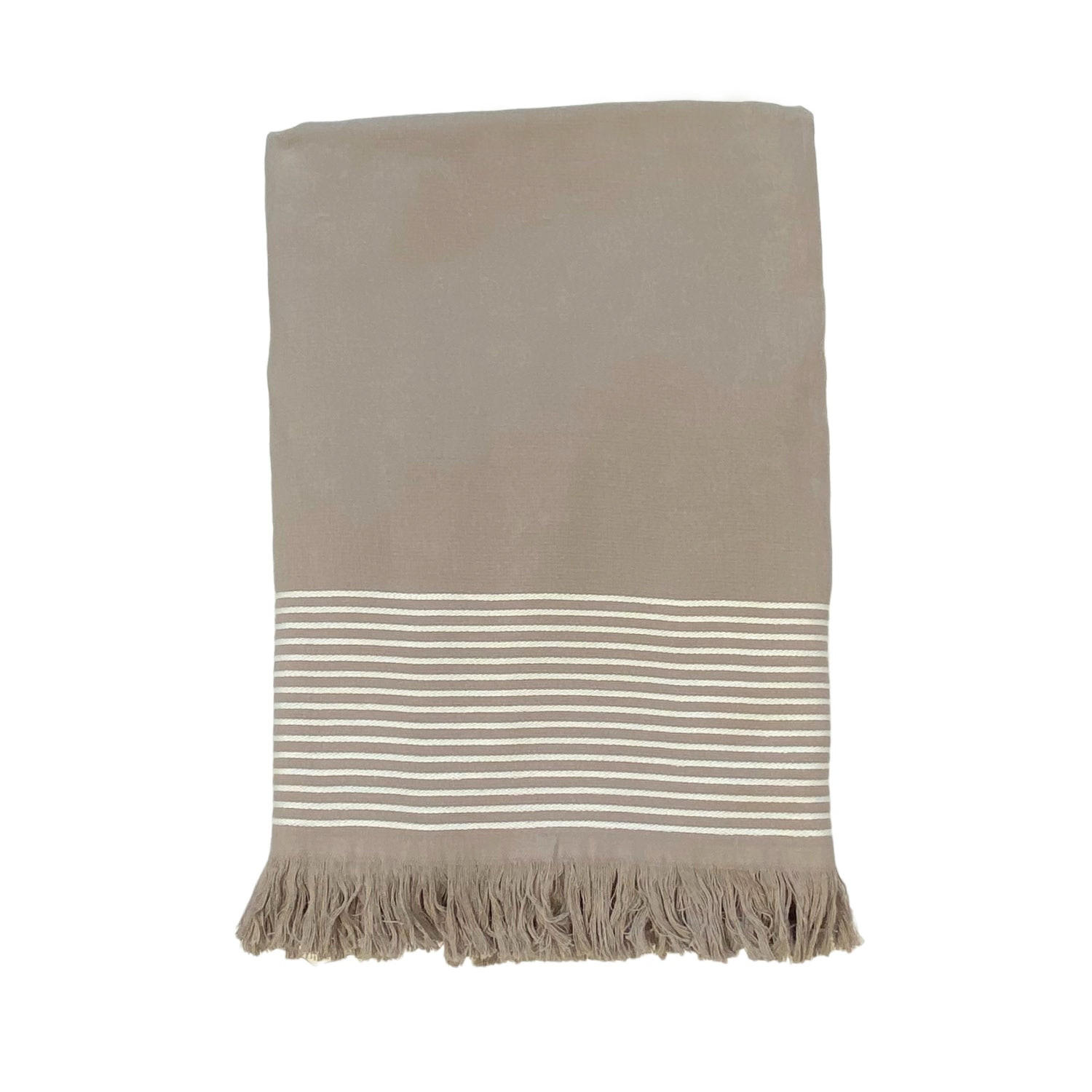 HAMAMTUCH mit Frotteefutter Paski Taupe 90x170 300g/m² - Beige, Textil (90/170cm) - LE COMPTOIR DE LA PLAGE