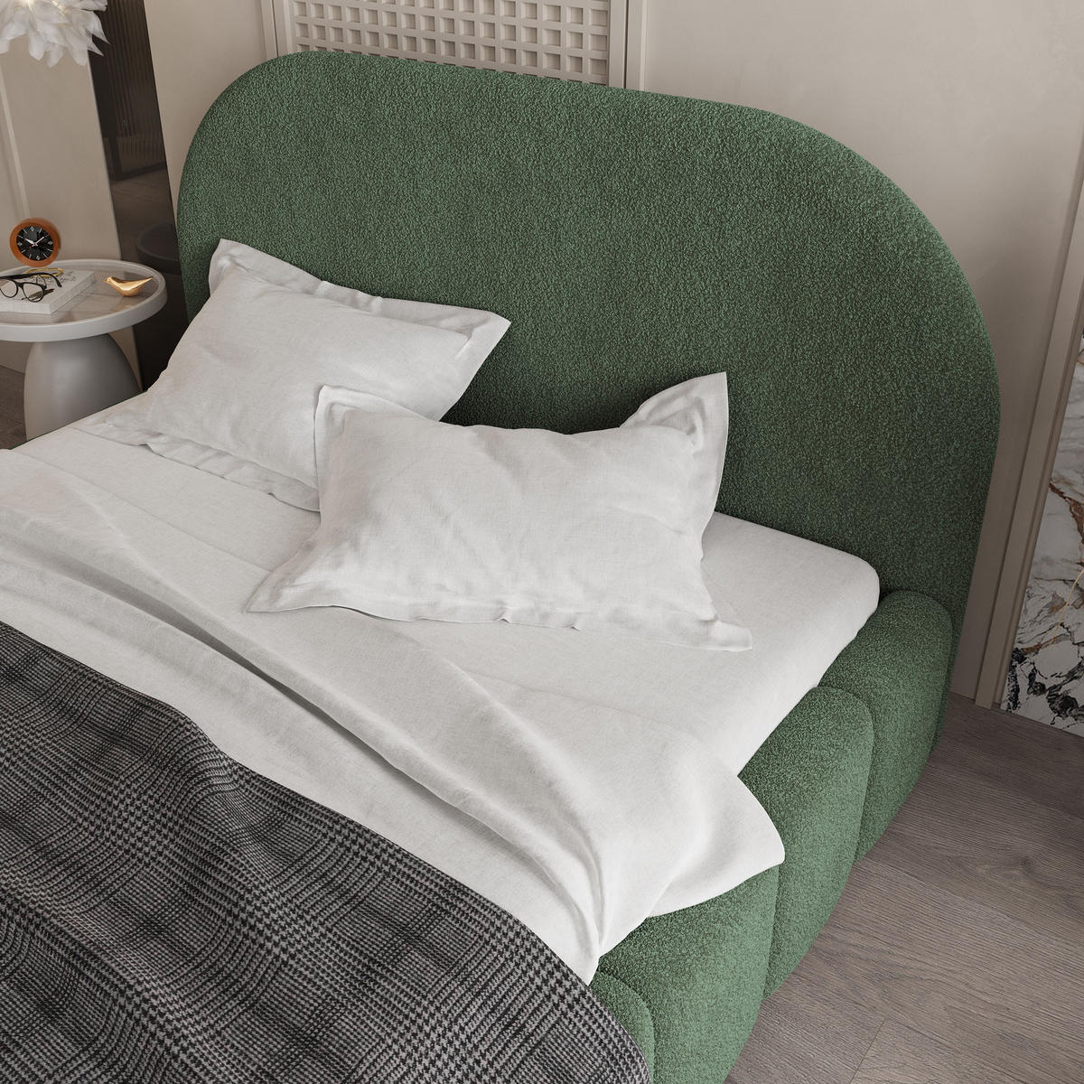 POLSTERBETT FLUSSO 180x200 cm mit Bettkästen - Grün - Grün, Holz (180/200cm) - MASSENO