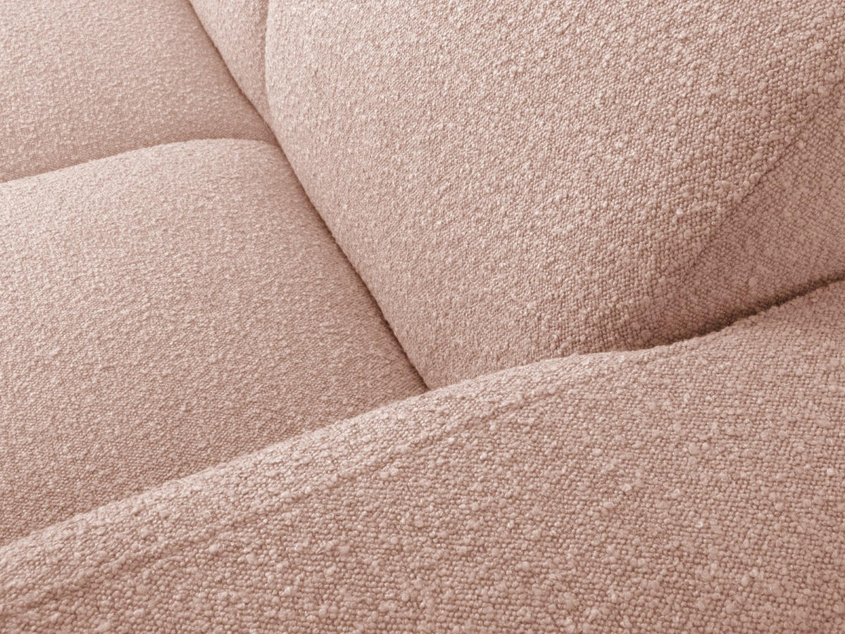 ECKSOFA rechts Molino aus Boucle puderrosa 6 Sitzplätze - Pink, Textil (250/315cm) - Micadoni