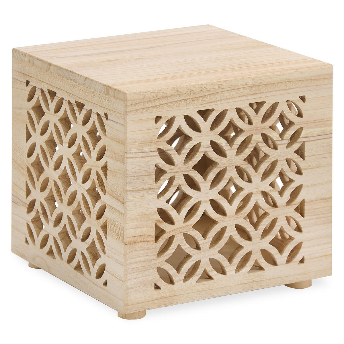 HOCKER Holz Beistelltisch - Braun, Holz (40/40/38cm) - Homestyle4u