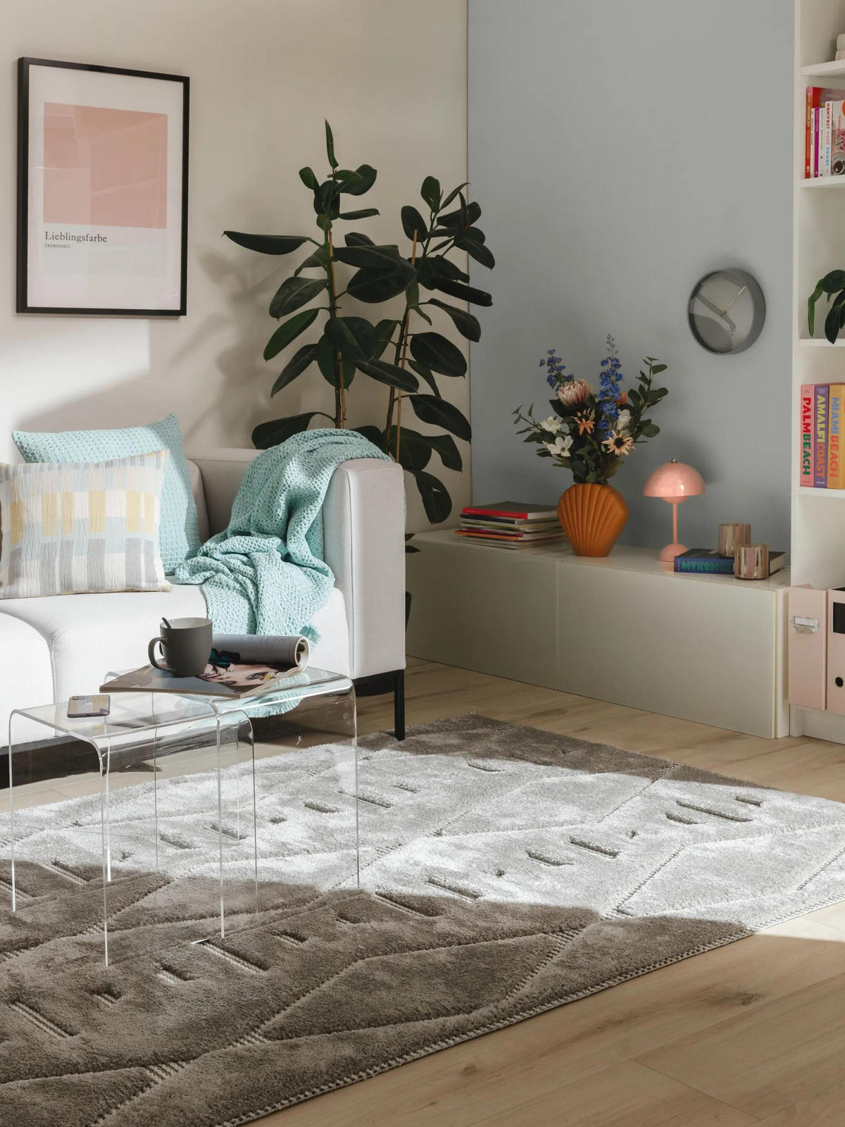 TEPPICH Elanie 120/170 cm - Grau, Kunststoff (120/170cm) - benuta Pop