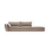 RECHTES-SOFA Kaelle aus Samt cappuccino 4 Sitzplätze - Cappuccino, Textil (110/85/264cm) - Micadoni