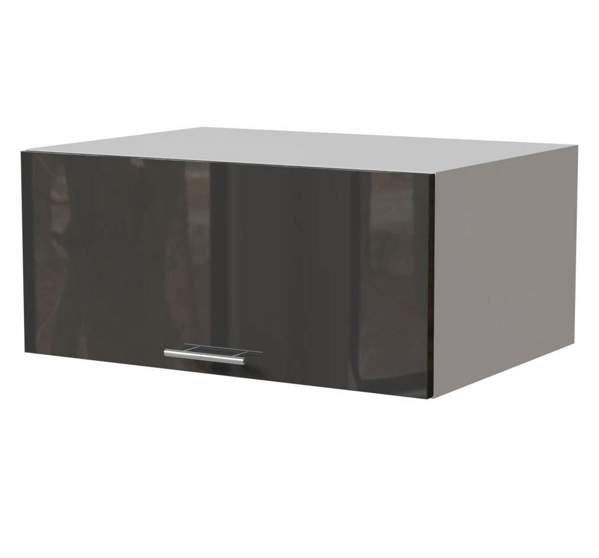 AUFSATZSCHRANK Essen W6B/80 Graphit Hochglanz / Weiß Matt 80 / 59 / 36cm - Graphitfarben/Weiß, Holz/Holzwerkstoff (80/36/59cm) - Feldmann-Wohnen