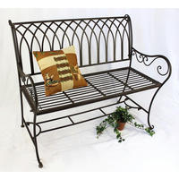 GARTENBANK 2-Sitzer Metall Braun 110/60/96 cm - Braun, Metall (110/96/60cm) - DanDiBo