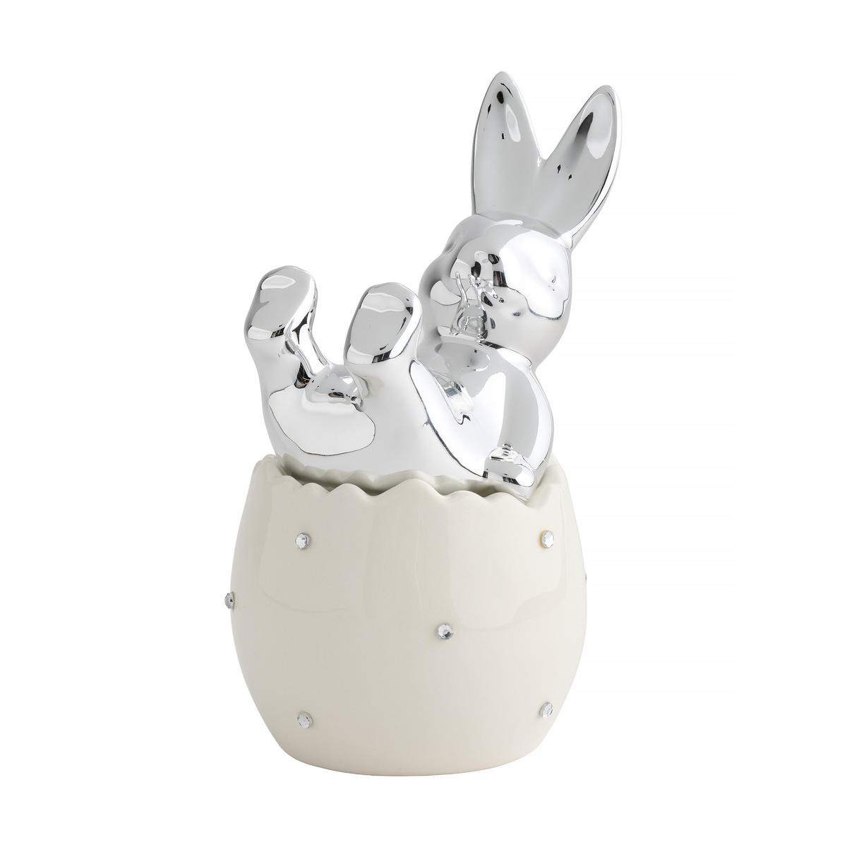 DEKOFIGUR Lapinio - Silberfarben, Keramik (14/21/11cm) - home&you