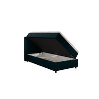 BOXBETT Diamaro 100x200 cm mit Bettkasten und Topper - Dunkeltürkis - Türkis, Holz (100/200cm) - Panda Möbel